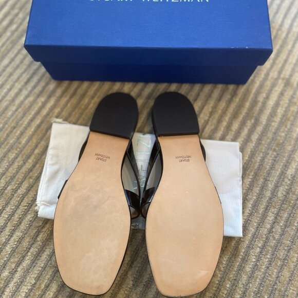 STUART WEITZMAN Arro Metallic Bar Thong Sandal Size 7.5 - Picture 5 of 6